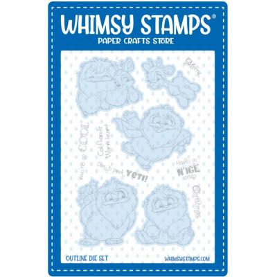 Whimsy Stamps Outline Dies - Don't Peek Yeti